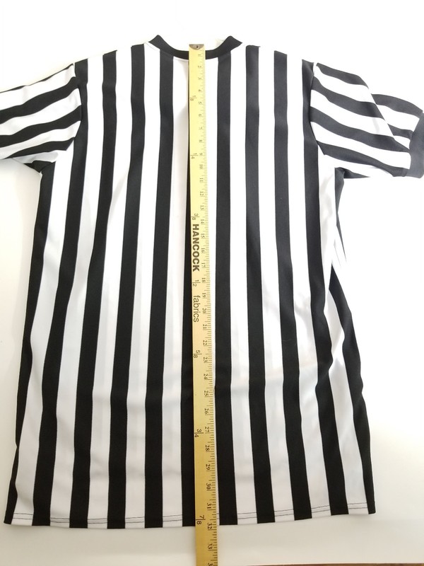 McDavid Referee Black White Stripe Short Sleeve Pullover Shirt Size L Pre Owned gallery