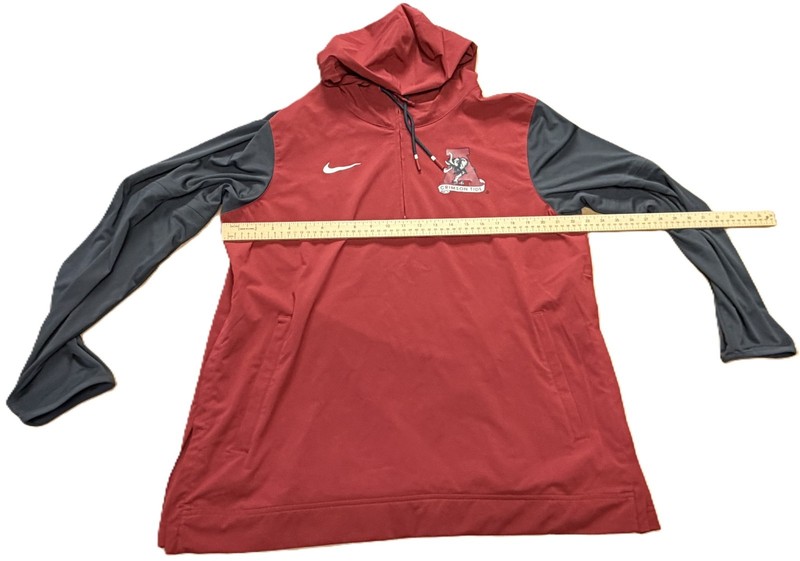 Nike Block A Alabama Crimson Tide Hoodie Jacket Mens Large Red Gray 1/4 Zip gallery