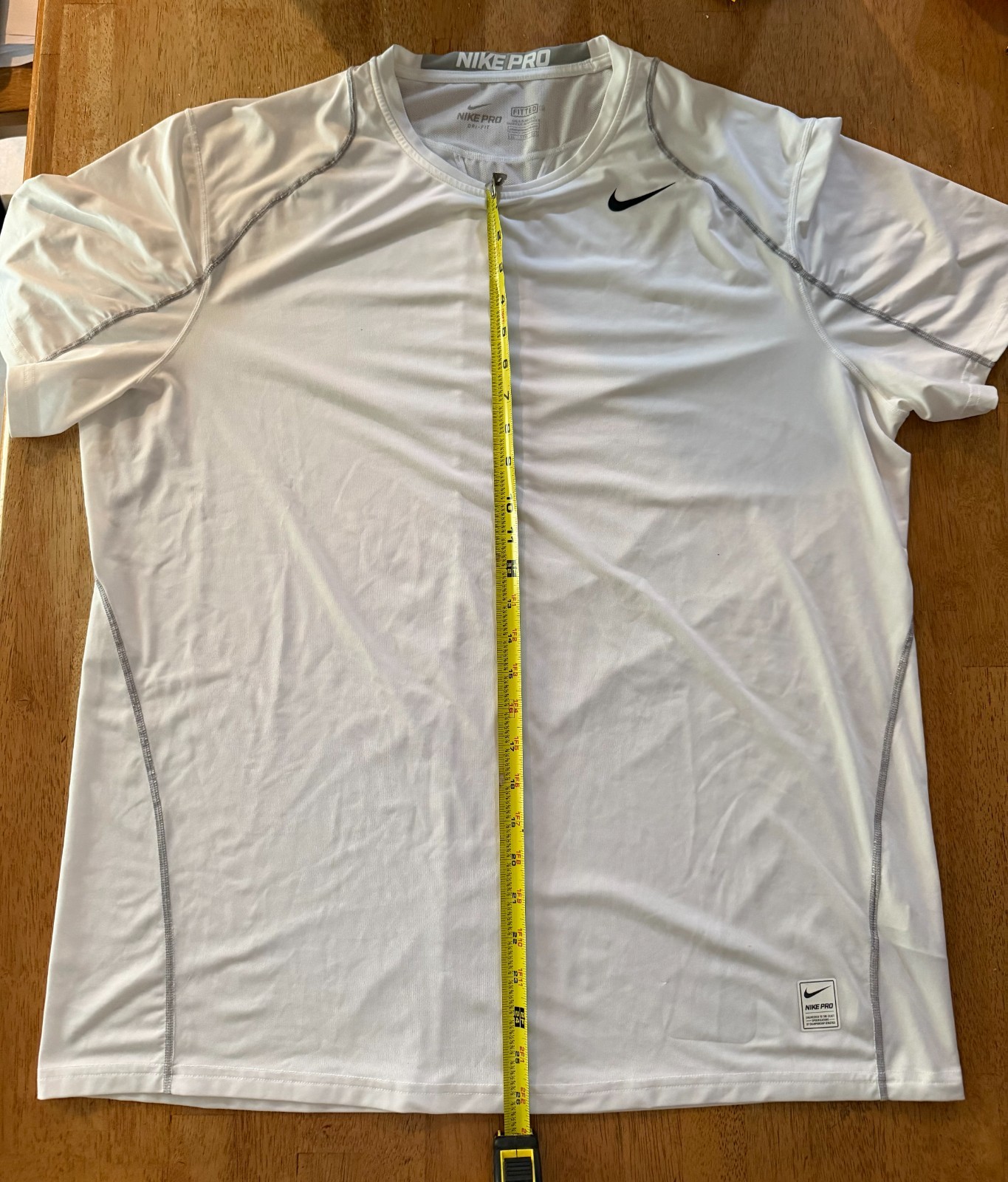 Nike Pro Dri-Fit Fitted Short Sleeve Shirt XXL White gallery