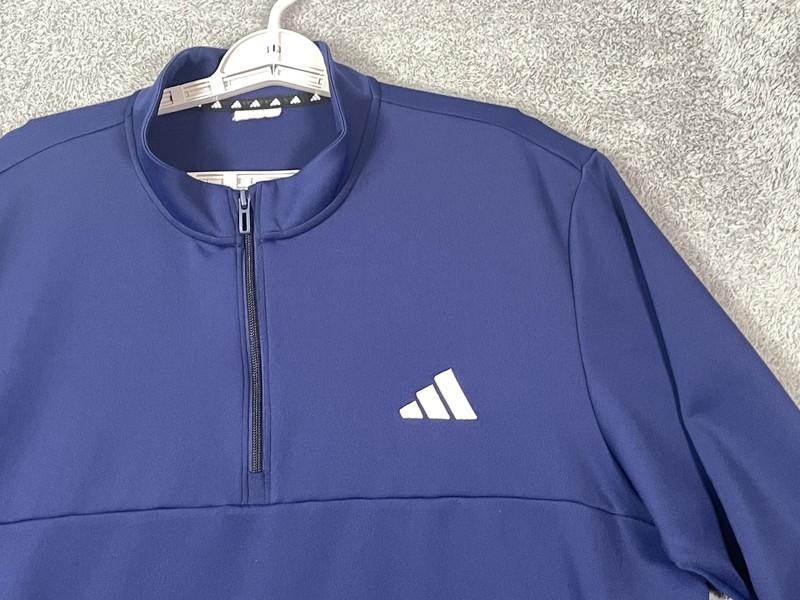 Adidas Pullover Mens XL Blue 1/4 Zip Long Sleeve Athletic Training Top JY6597 gallery