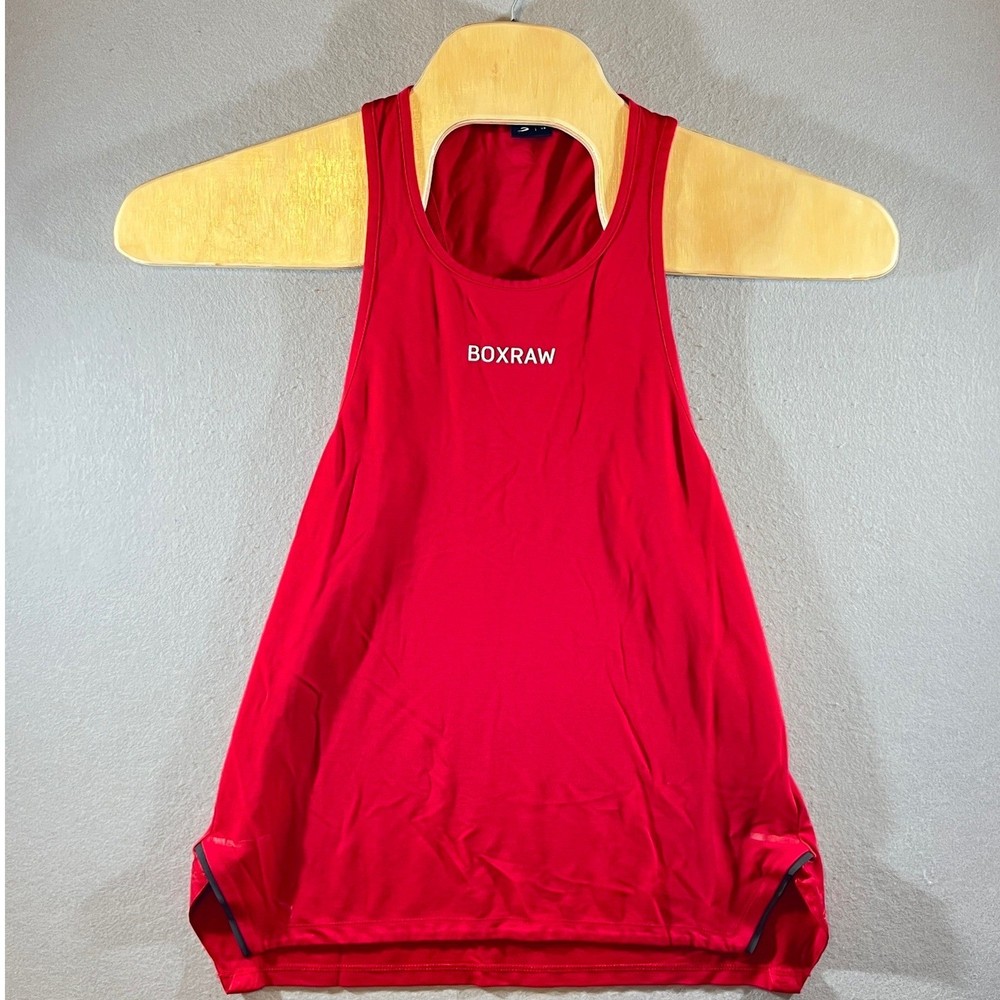 659 | BOXRAW Red Stringer Racerback Gym Tank Mens XS Muscle Bodybuilding