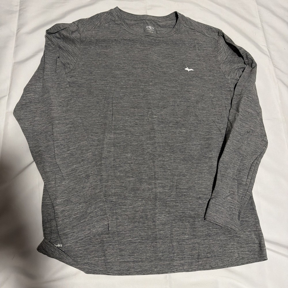Athletic Works DriWorks Long Sleeve Gray Shirt UP Logo MI Sz S Mens New