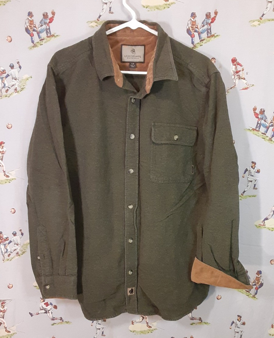 🦌 Legendary Whitetails Chamois Flannel Shirt Mens Size Large Olive Green gallery