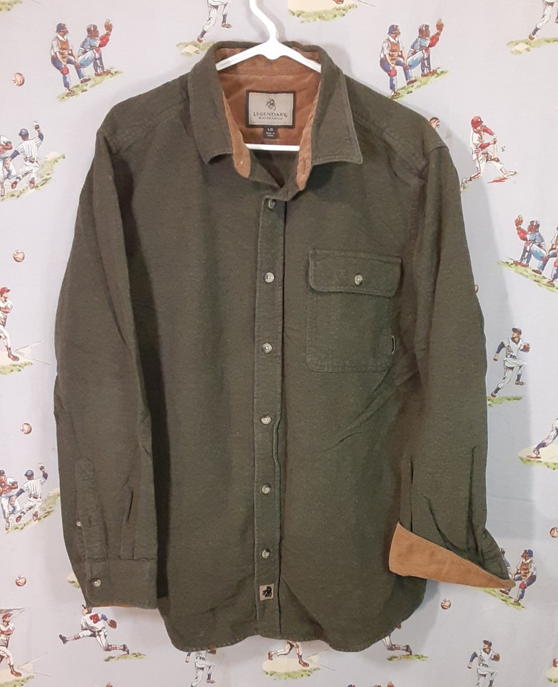 🦌 Legendary Whitetails Chamois Flannel Shirt Mens Size Large Olive Green