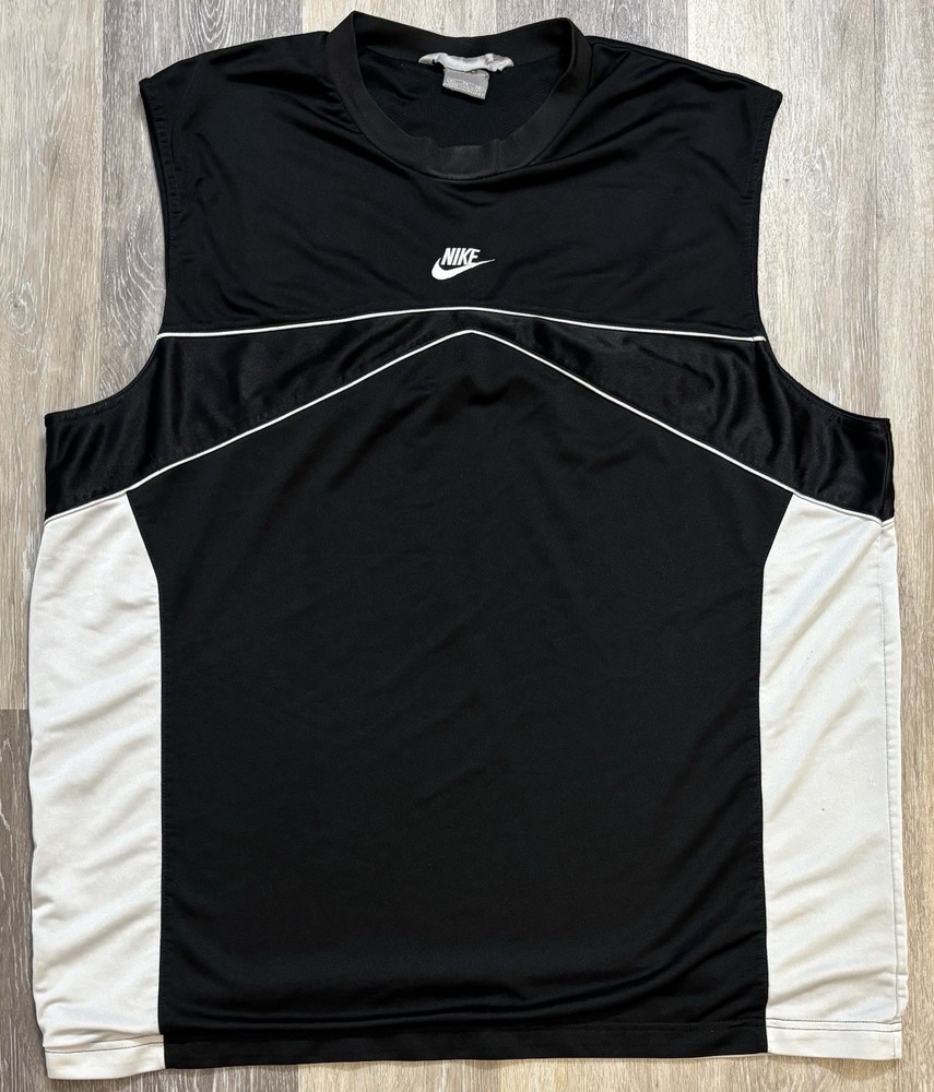 Vintage Y2K Nike Sleeveless Basketball Shooting Shirt XL Mesh Lined Warm-Up