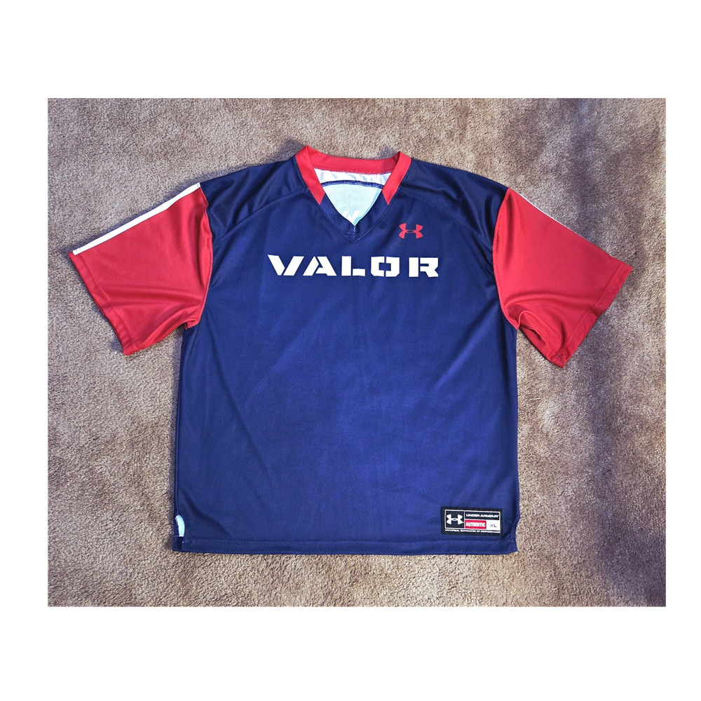 Under Armour Authentic Men's Pullover Jersey XL Navy Red White Breathable Mesh