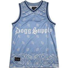 Dogg Supply Mens Basketball Jersey XS Blue Paisley Bandana Snoop Dogg Streetwear