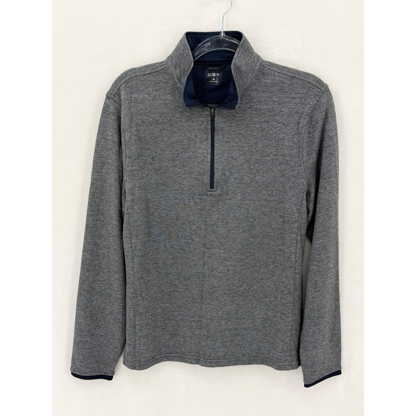 J Crew Shirt Mens Medium Gray Performance Half Zip Pullover Coolmax UPF Preppy gallery