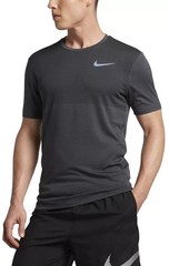 Nike Gray Zonal Cooling Relay Running Mens Short Sleeve Crew Gym T-shirt Sz L