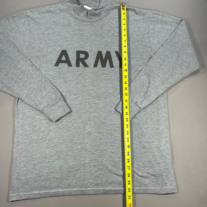 US Army Physical Fitness Long Sleeve PT Shirt Gray Mens Large Military Issue gallery