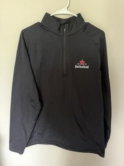 Heineken VIG Men’s L Black 1/4 Zip Mock Neck Golf Pullover Long Sleeve