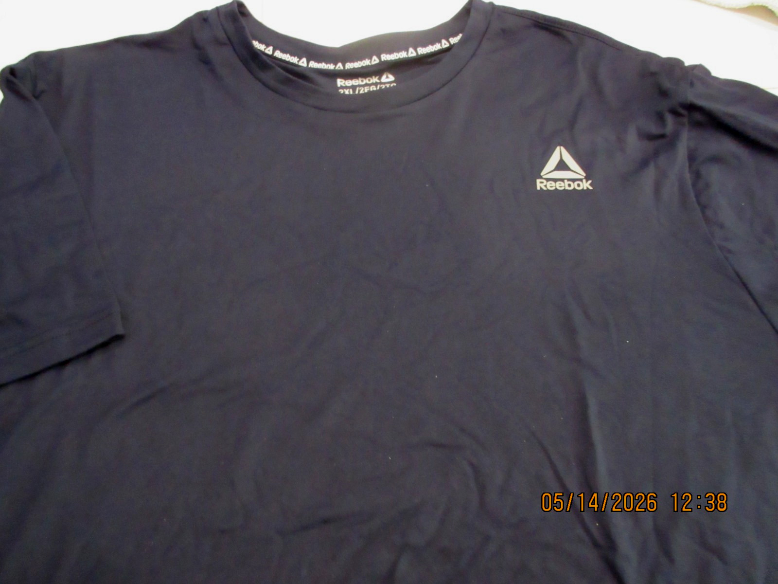 Reebok Men's Short Sleeve Delta Core T-Shirt-Navy - 2XL- NWT 05/19 gallery