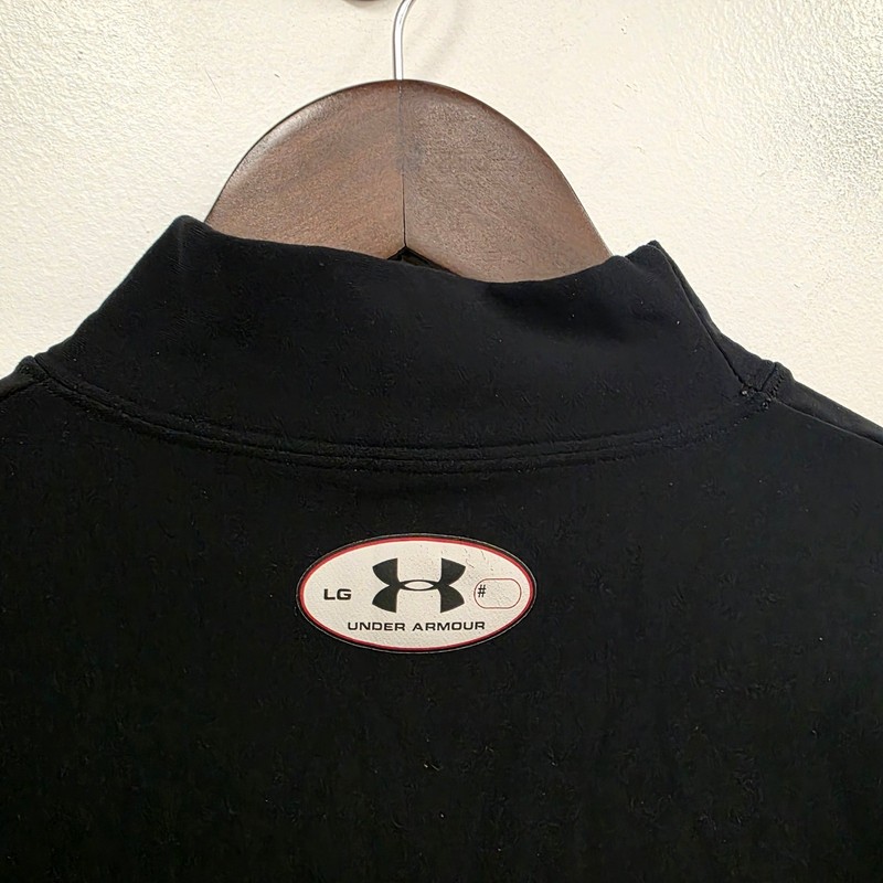 Under Armour Mens Large Mock Neck Long Sleeve Compression Shirt Black USA Sports gallery