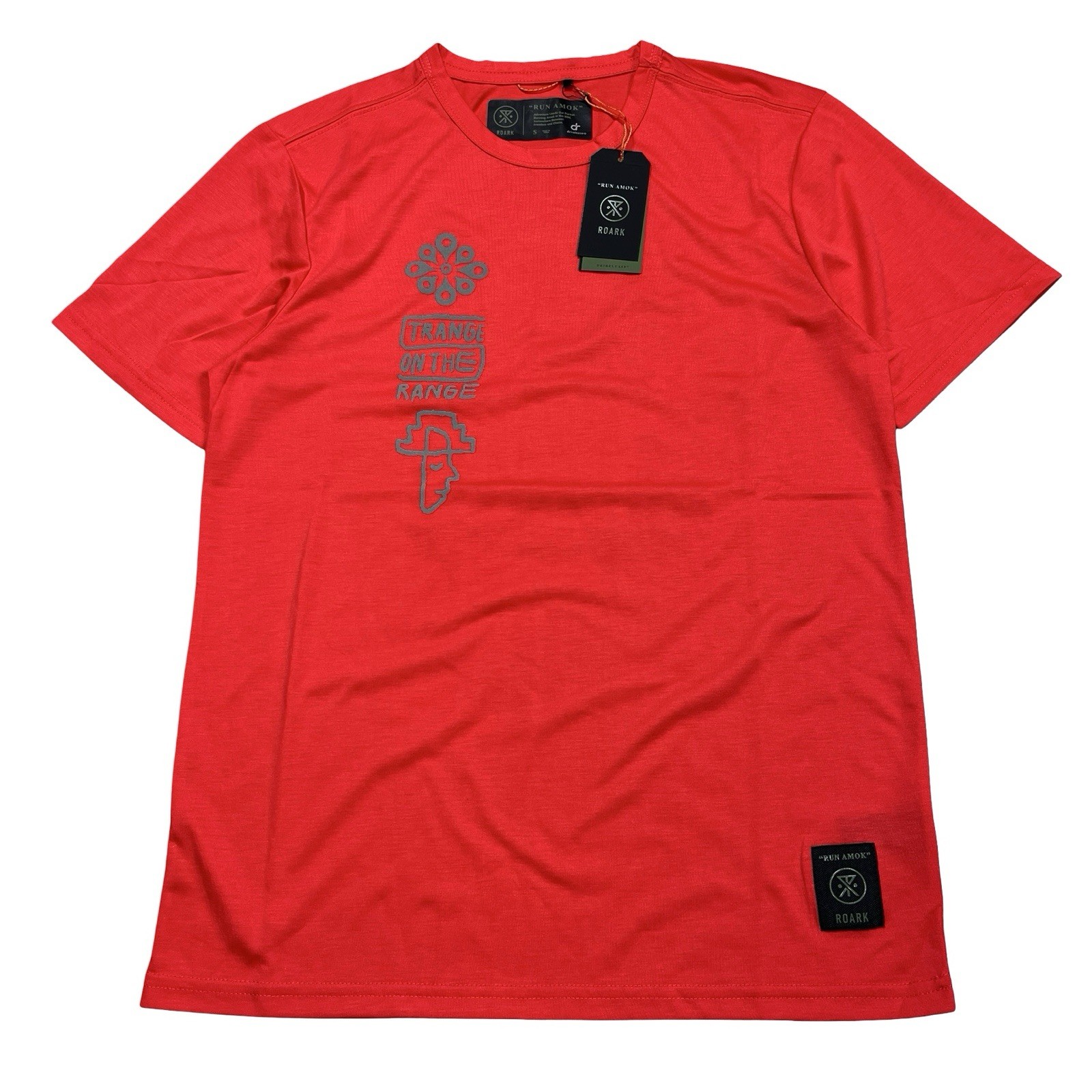 Roark Shirt Red Run Amok Mathis Happy Sun Short Sleeve Athletic Men’s Small gallery