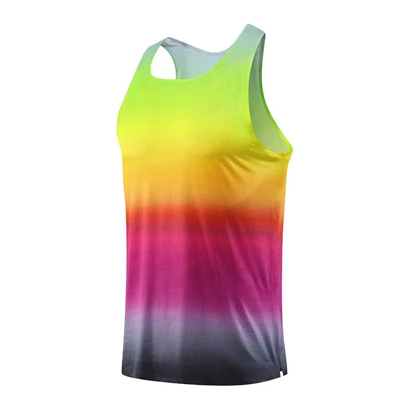 Men's Marathon Running Tank Tops Summer Gym Fitness Sports Sleeveless Vest Loose gallery