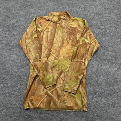 Under Armour Shirt Mens M Brown Camo Mock Neck Long Sleeve Base Layer Hunting