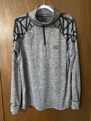 Tahari Sport Quarter Zip Pullover Grey & Black Stretch High Quality Size XL