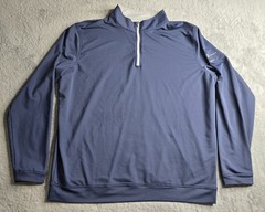 Peter Millar Perth Performance 1/4 Zip Mens XXL Blue Pullover Ford Lincoln Cars