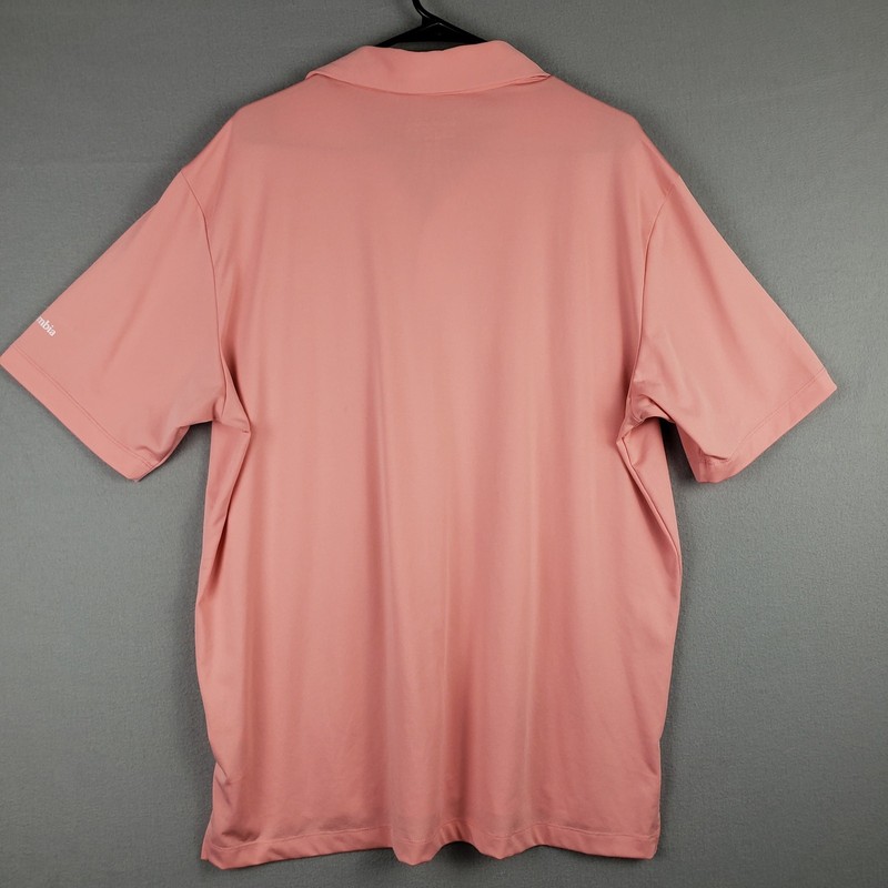 Columbia Men's XL Drive Polo Shirt Salmon Pink Preppy Omni-Wick Golf Athletic gallery