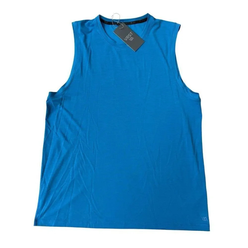 VRST Men's Blue Tide 4-Way Stretch Moisture Wicking Icon Tank Top - Size: L gallery