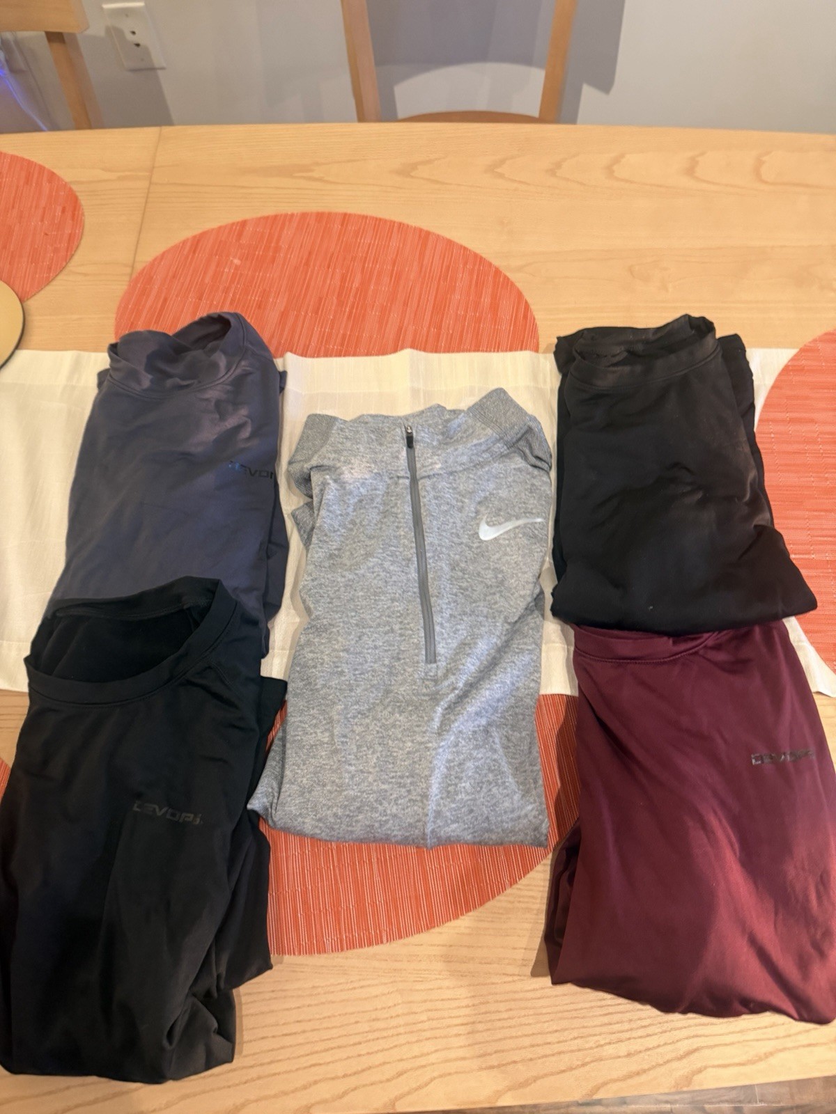 Large Men’s Grey Nike Dry Fit Running 1/4 Zip Pull Over With Thumb Holes, Bundle gallery
