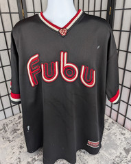 Vintage 92′ FUBU Sports XXL Black & Red Streetwear Jersey Thrashed Hip Hop Rap