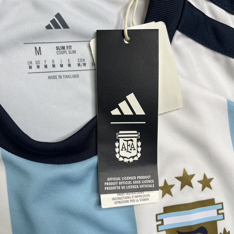 Adidas Argentina AFA Soccer Jersey Mens medium White Blue Fan Blank Back gallery
