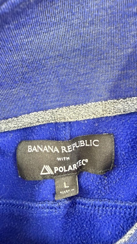 Banana Republic Polartec Pullover Mens Large Blue Long Sleeve 1/4 Zip Thermal gallery
