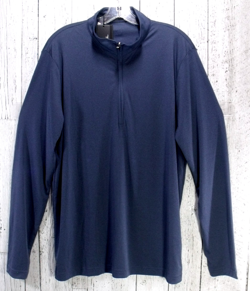 Travis Mathew Coto Performance 1/4 Zip Pullover Indigo Black Men Size XL New gallery