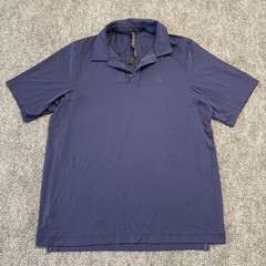 Lululemon Snap Front Performance Short Sleeve Polo Size Medium Night Sea 0167