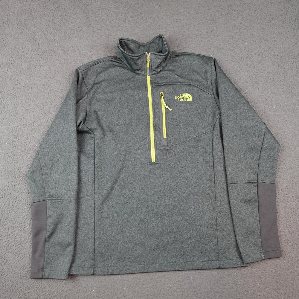 The North Face Sweater Mens Medium Gray 1/4 Zip Fleece Pullover Chest Pocket