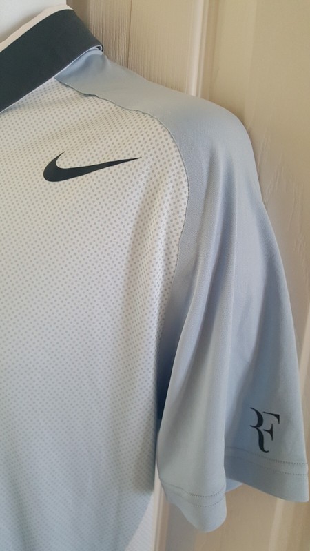 Nike Roger Federer "RF" Tennis Polo Shirt L, Babe Blue gallery