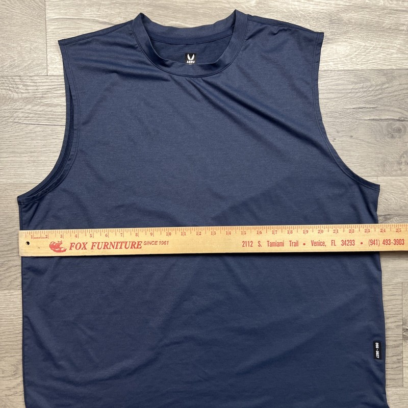 ASRV Mens Large L Sleeveless Training Shirt Relentless Pursuit Tank Top Blue Gym gallery