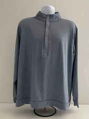 Matte Grey Mens Size XL Gray Long Sleeve 1/4 Zip Mock Neck Golf Pullover Shirt