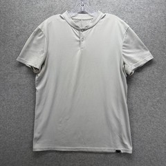 Barbell Apparel Shirt Mens Medium Gray Henley Sleeve Athletic Gym Performance