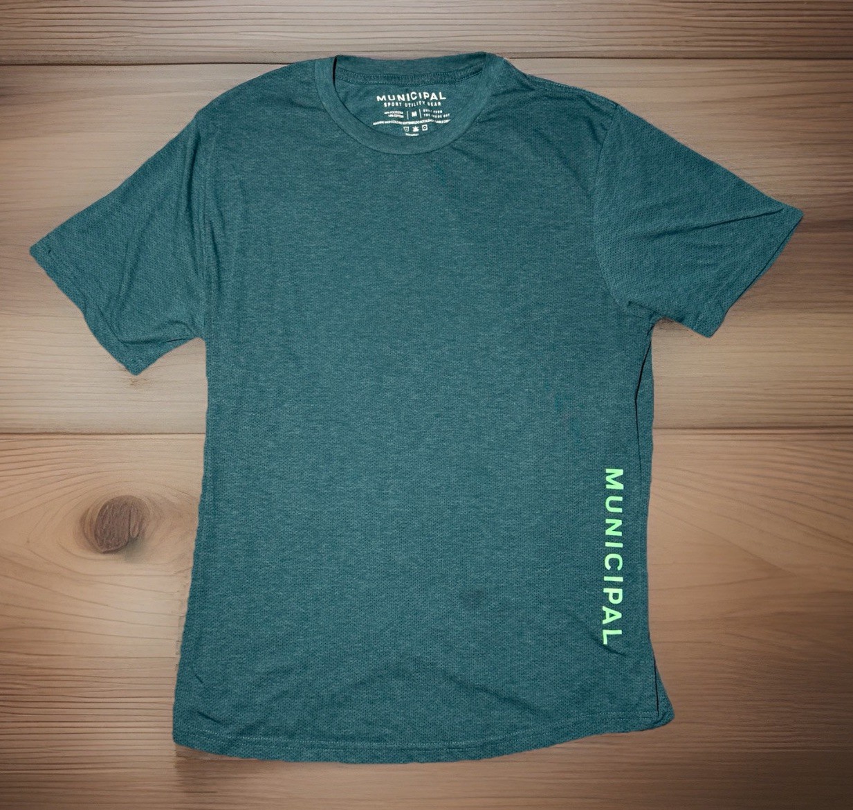Municipal Shirt Active Sport Utility Gear Workout Gym Run Green Mens Sz Medium gallery