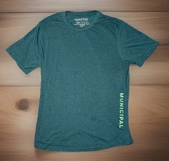 Municipal Shirt Active Sport Utility Gear Workout Gym Run Green Mens Sz Medium