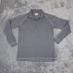 Straight Down Golf 1/4 Zip Pullover Mens M Gray Performance Dutcher Crossing