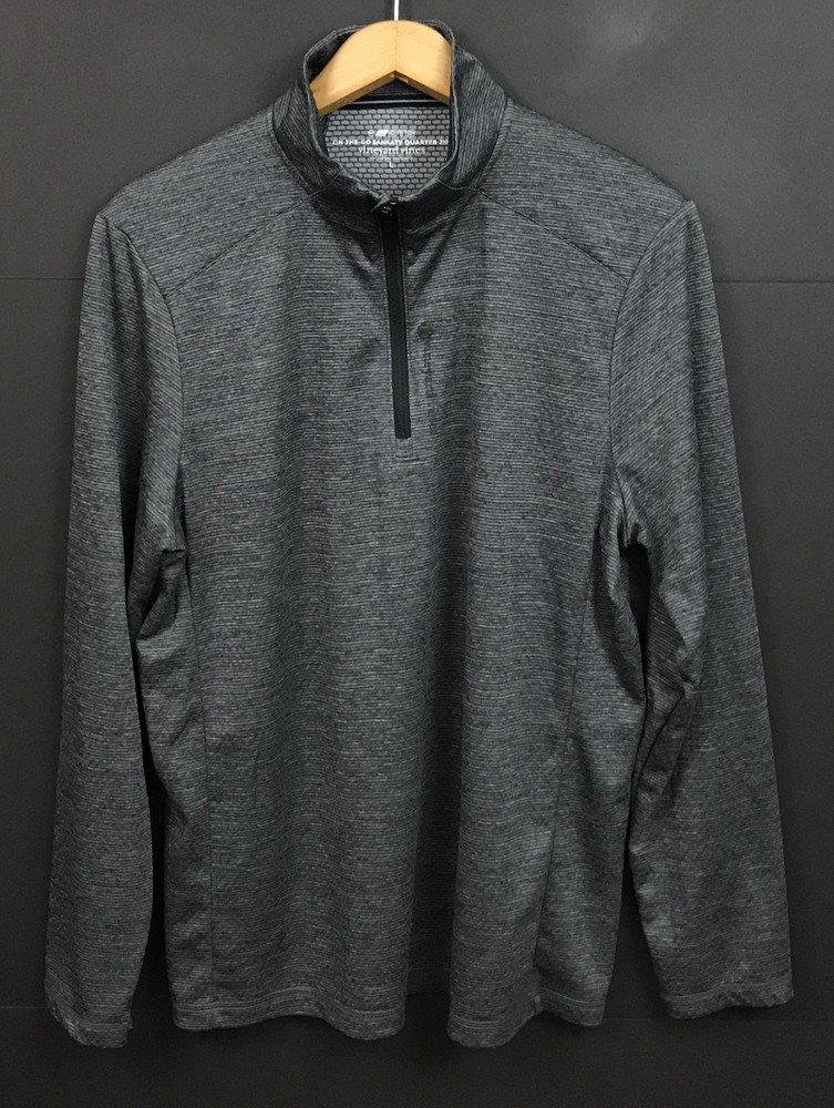 Vineyard Vines Men's On-The-Go Sankaty Quarter Zip Pullover Heather Gray Size L