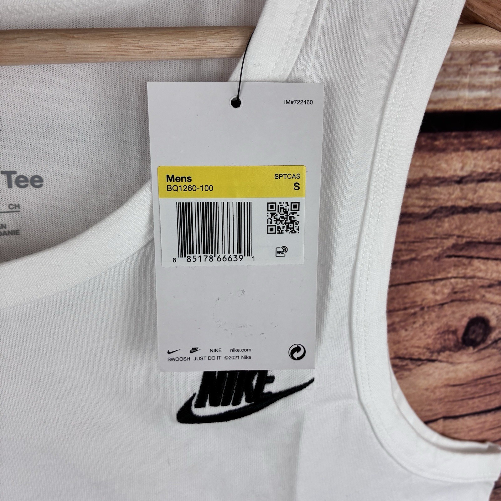Nike Sportswear Club Men's Tank Top White Sleeveless Shirt S BQ1260-100 NWT gallery