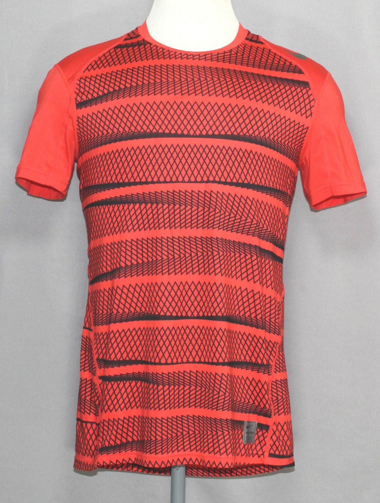 Nike Pro Cool Tri Flow Fluorescent Red Black Athletic Shirt Men's Small Medium gallery