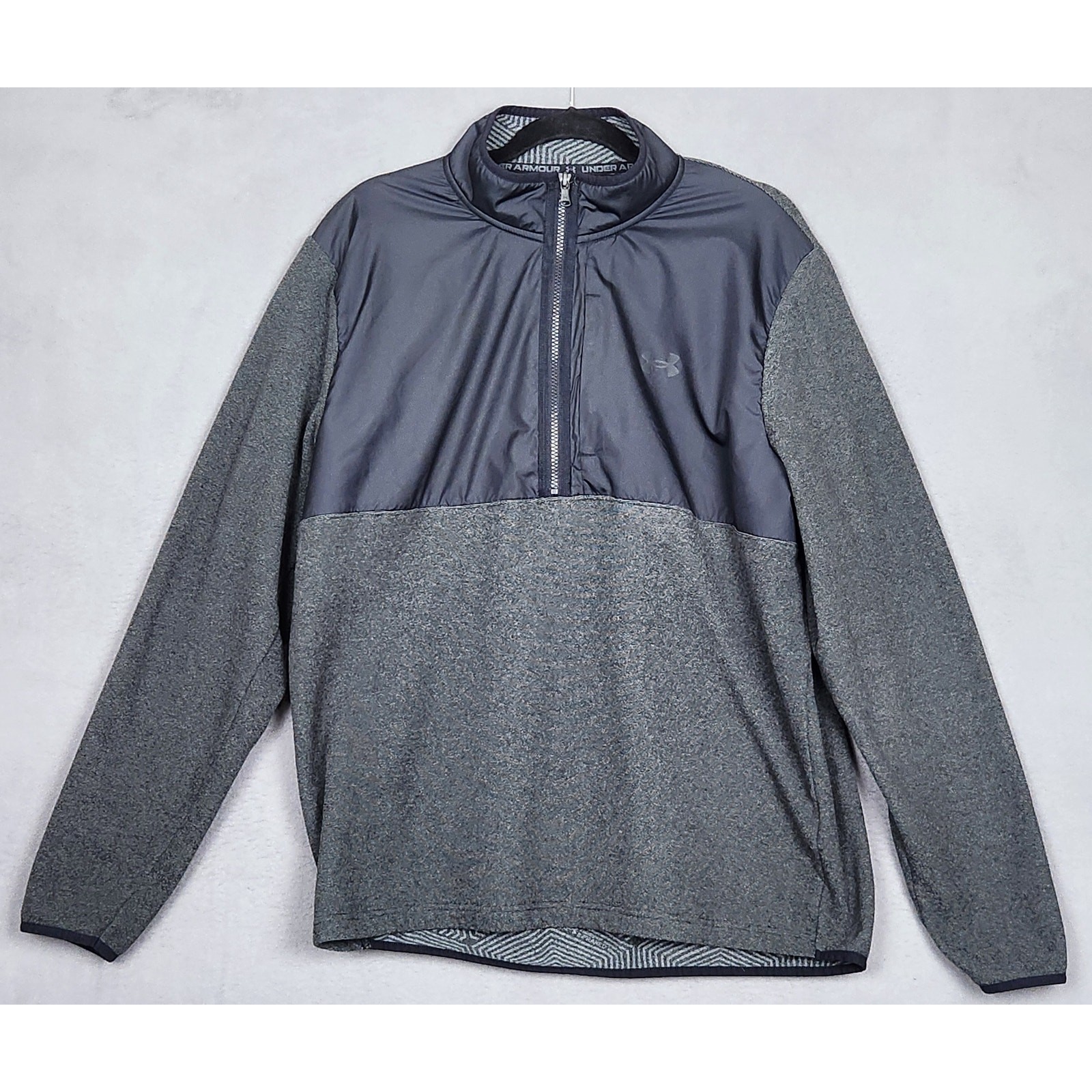 UNDER ARMOUR 1/2 Zip Jacket Mens XL Gray ColdGear Fleece Pullover 1357088 gallery
