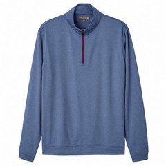 Peter Millar Crown Sport Perth Performance Quarter Zip Pullover L Blue Stretch