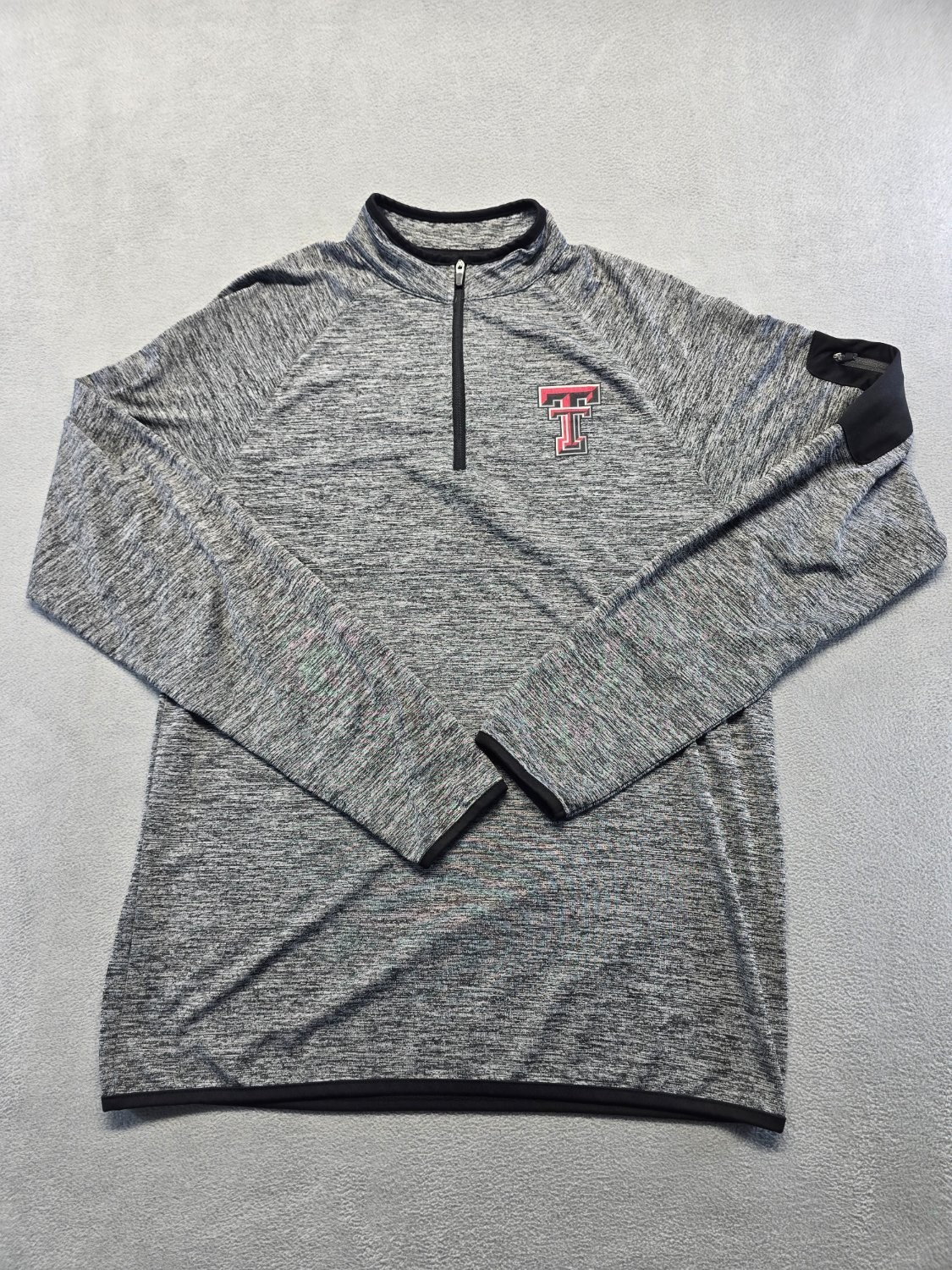 Colosseum Texas Tech Red Raiders Quarter Zip Pullover Jacket Men's Small S Gray gallery
