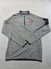 Colosseum Texas Tech Red Raiders Quarter Zip Pullover Jacket Men’s Small S Gray