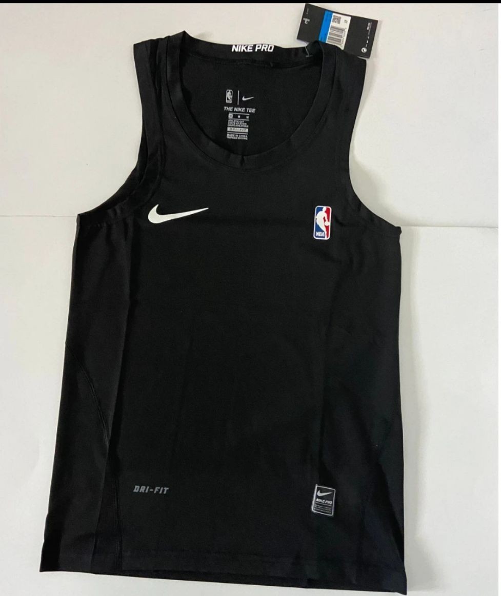 NIKE PRO NBA Team Issue Compression Tank BLACK and WHITE Shirt Sizes M - L gallery