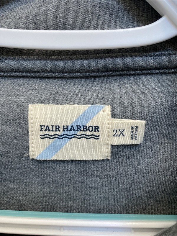 Fair Harbor Men's 2XL Gray Heather Pullover Long Sleeve 1/4 zip NWT gallery