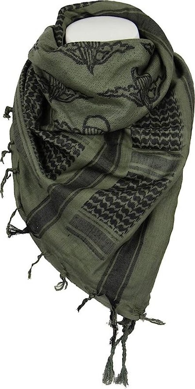 Military Tactical Scarf Shemagh Olive Green Black Paratrooper Shemagh Parachute gallery