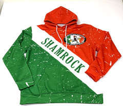 Running Shamrock Half Marathon Beer Drinking Hoodie Mens Large Irish AOP Festive