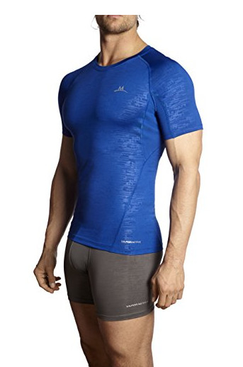 Mission Men's VaporActive Compression Shirt, Royal Blue, Medium gallery